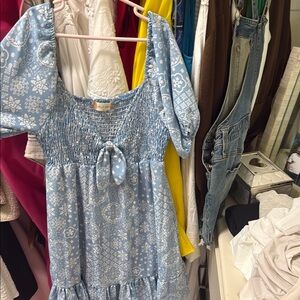 Altar'd State Blue Floral Midi Dress